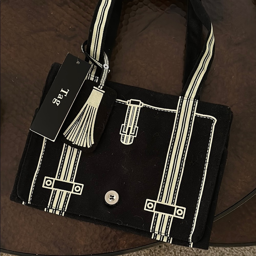 Tag - Rare Black and Cream Convertible “Handbag” Tote